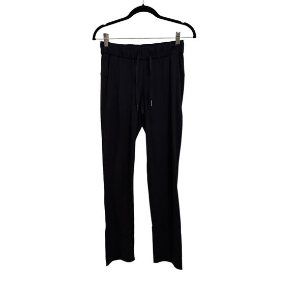 Lululemon Pants Womens 4 On The Fly Black Full Length Pull On Drawstring Waist - Picture 1 of 4